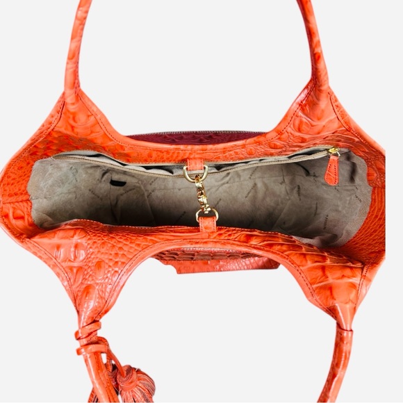 Brahmin EUC Atelier Straw Croc Embossed Leather Tote - Picture 8 of 12